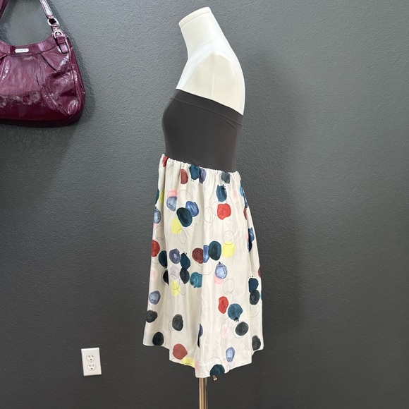 NWT THEORY Muliticolor Silk strapless halter Mini Dress Skirt w bandeaux top - Picture 2 of 11